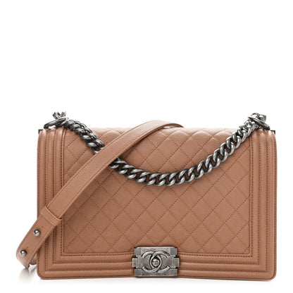 Chanel Caviar Quilted New Medium Boy Flap Camel 1 of 12