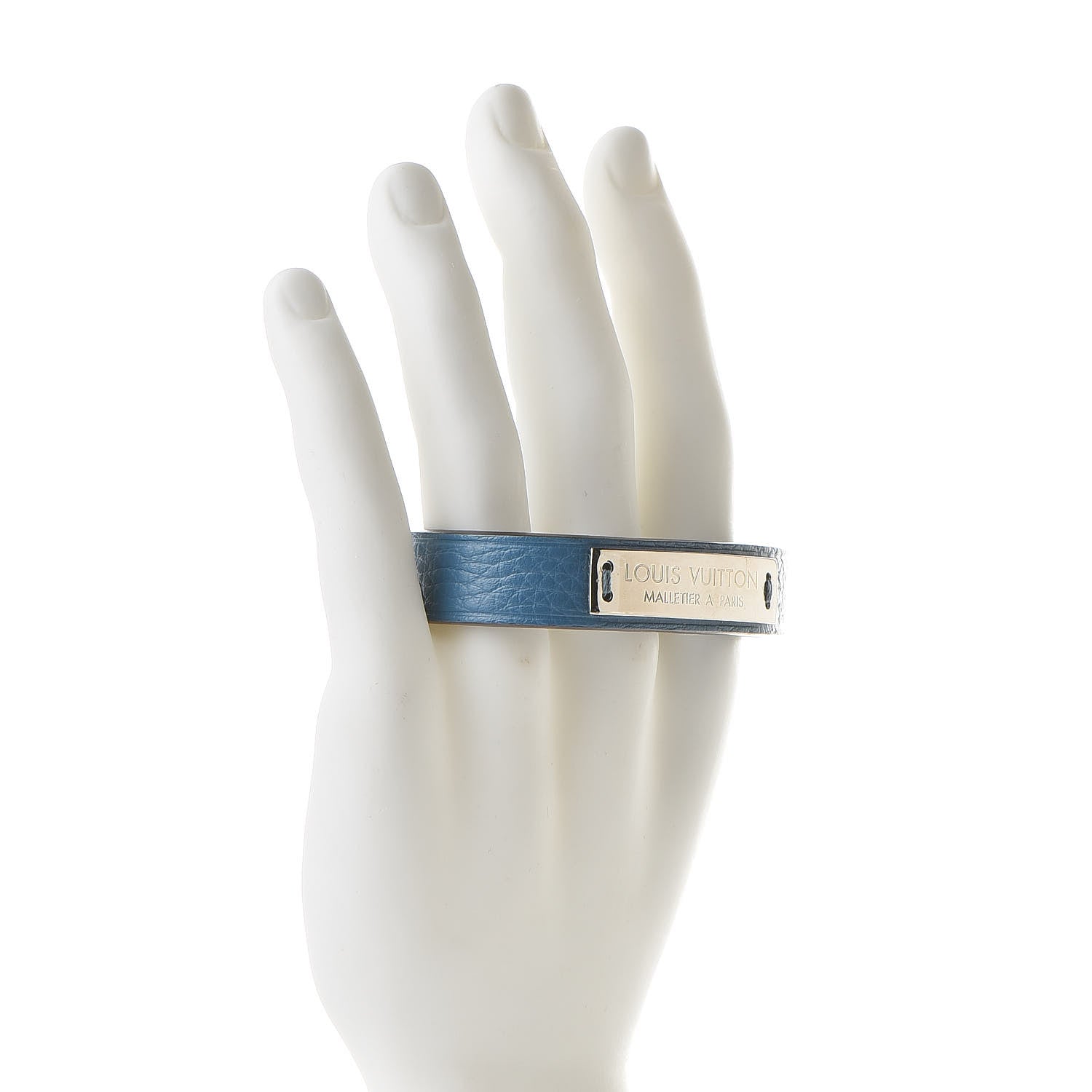 Louis Vuitton Taurillon Press it Bracelet 19 Bleu Canard 2 of 6