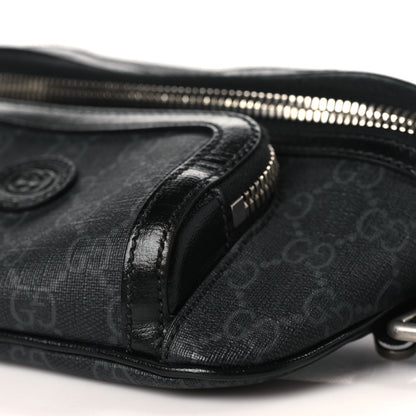 Gucci GG Supreme Monogram Textured Calfskin Retro Interlocking G Belt Bag Black 9 of 9