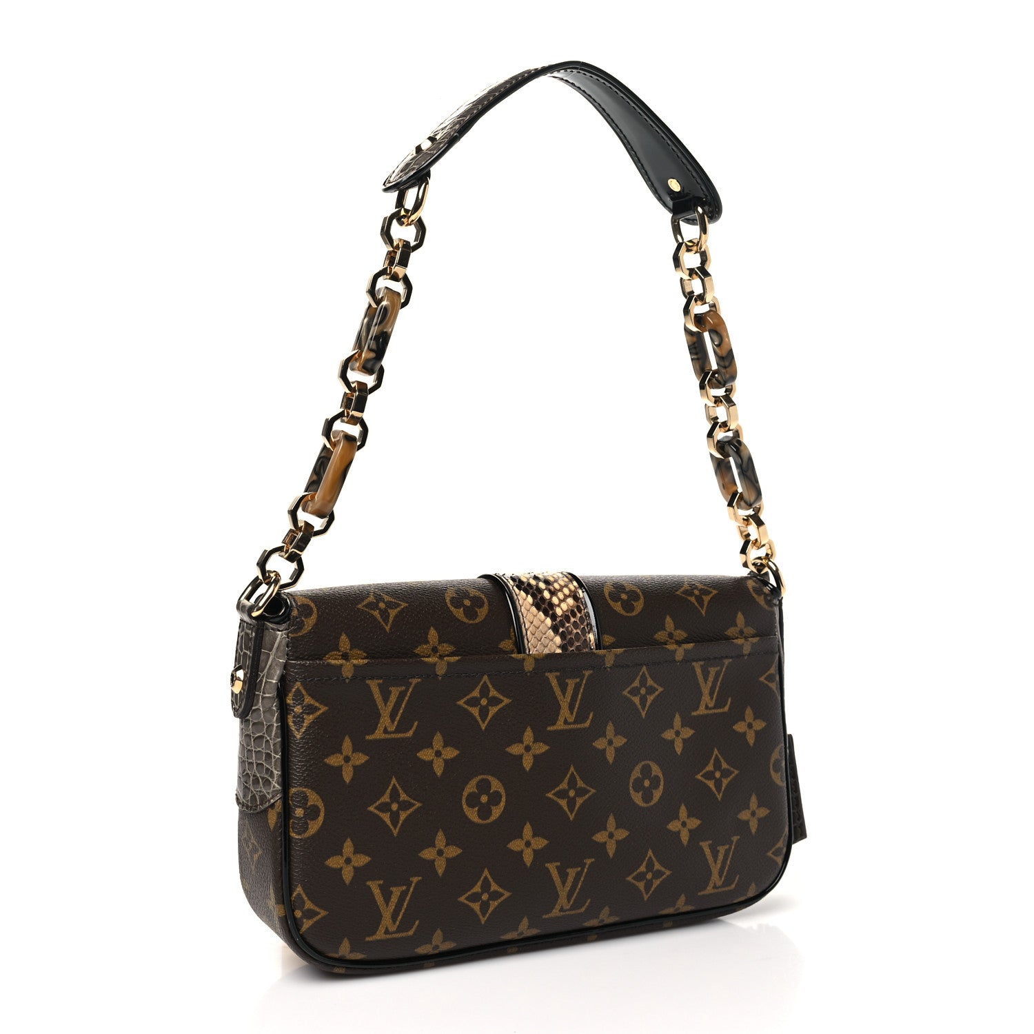 Louis Vuitton Monogram Snakeskin Alligator Monogramissime Pochette Gris 3 of 9