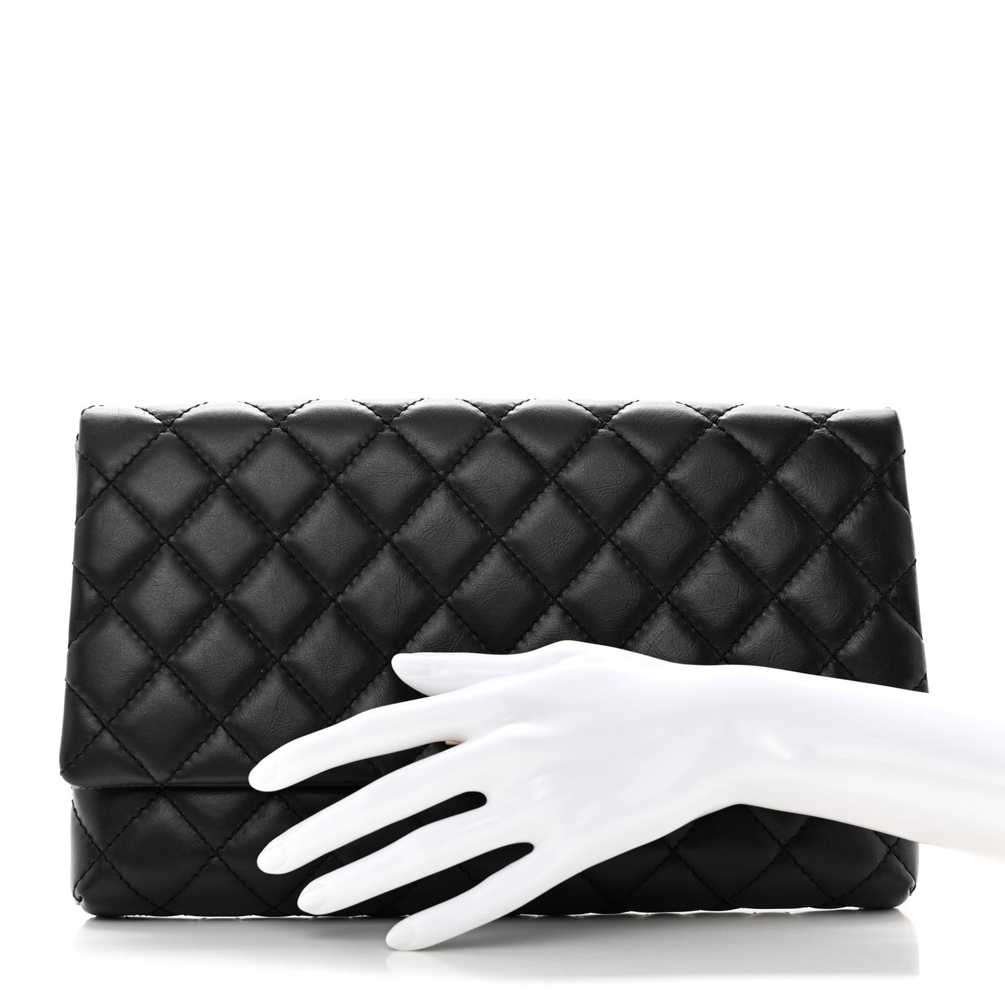 Aged Calfskin Quilted Reissue 2.55 Clutch Black