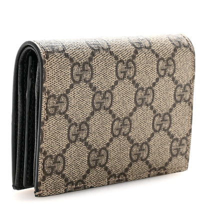 Gucci Dollar Calfskin GG Supreme Monogram GG Marmont Card Case Black Beige Ebony 3 of 7