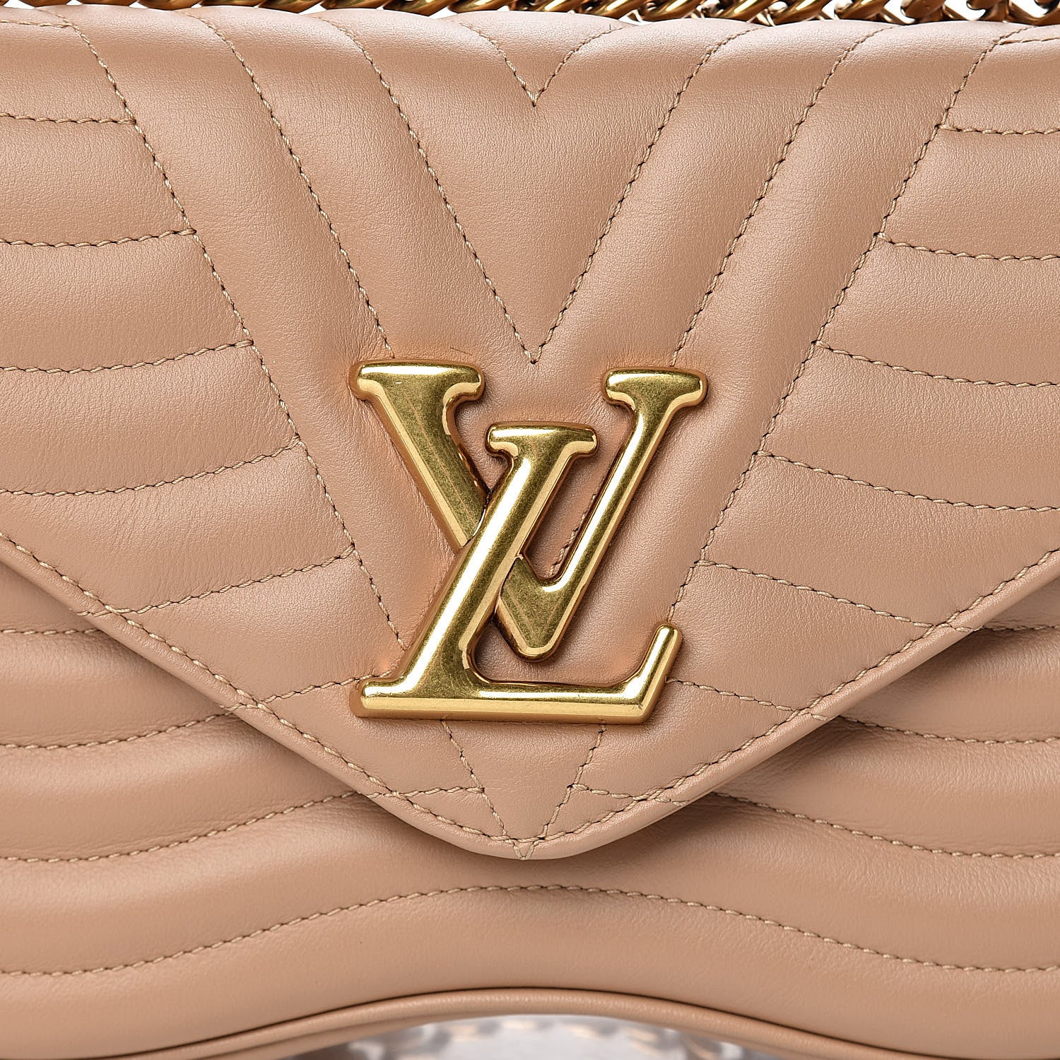 Louis Vuitton Calfskin New Wave Chain MM Noisette 10 of 11