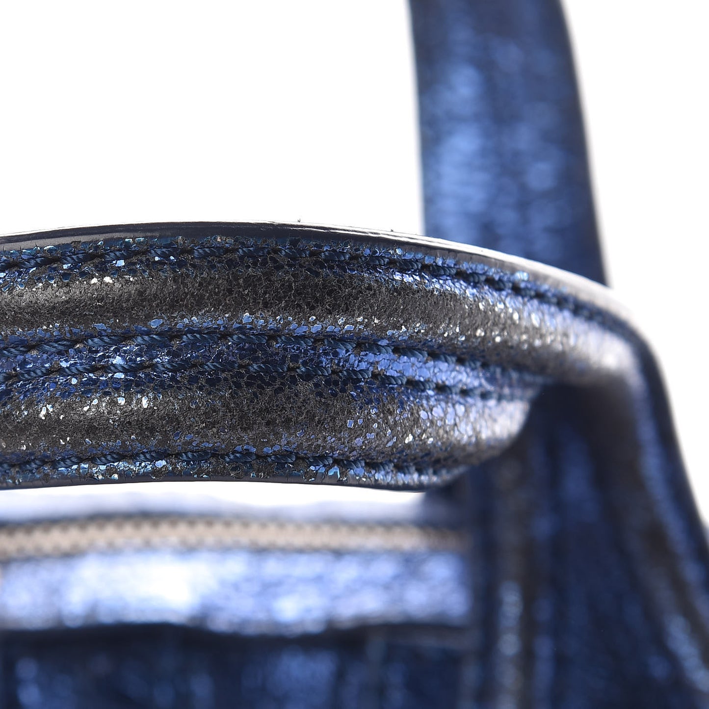 Metallic Calfskin Small Nightingale Blue