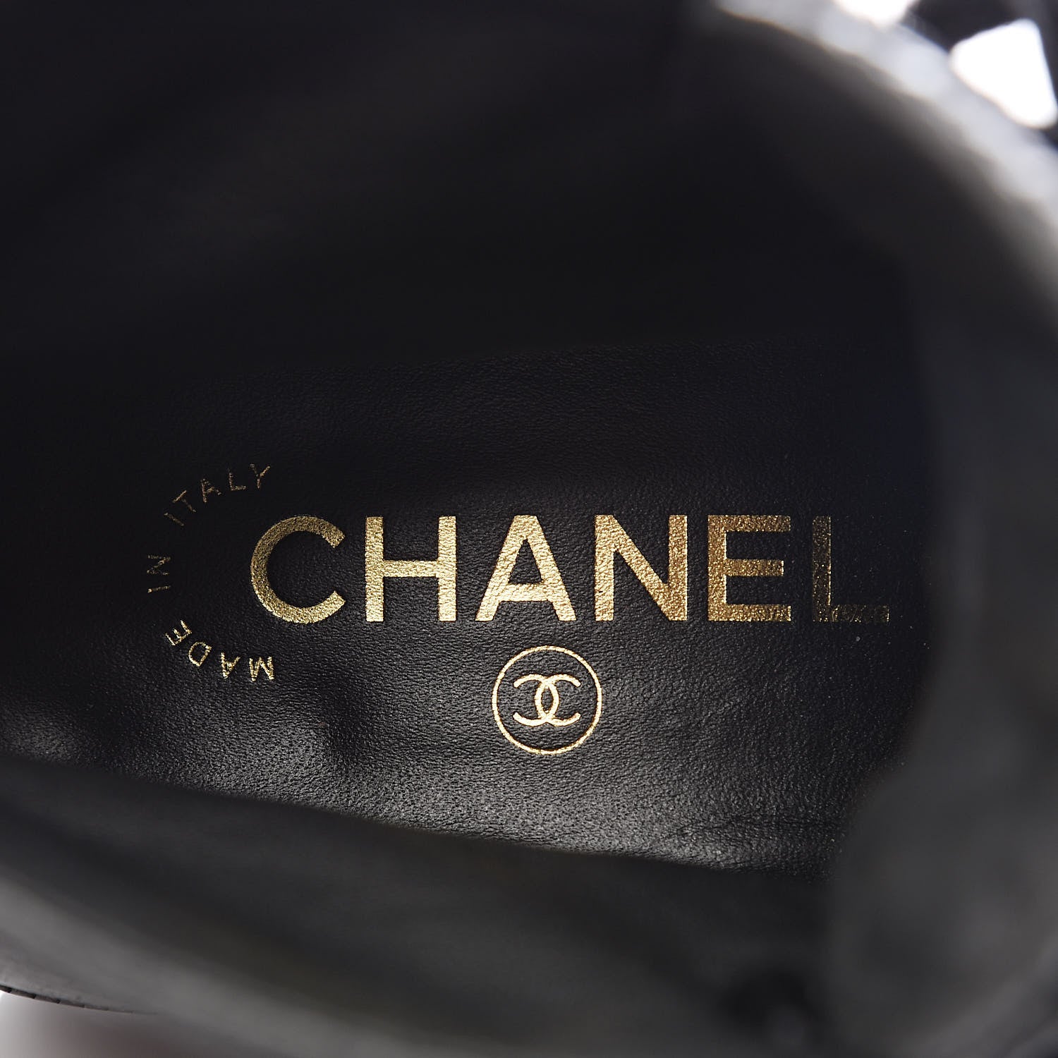 Chanel Calfskin Velvet Pearl Combat Short Boots 38 Black 8 of 8