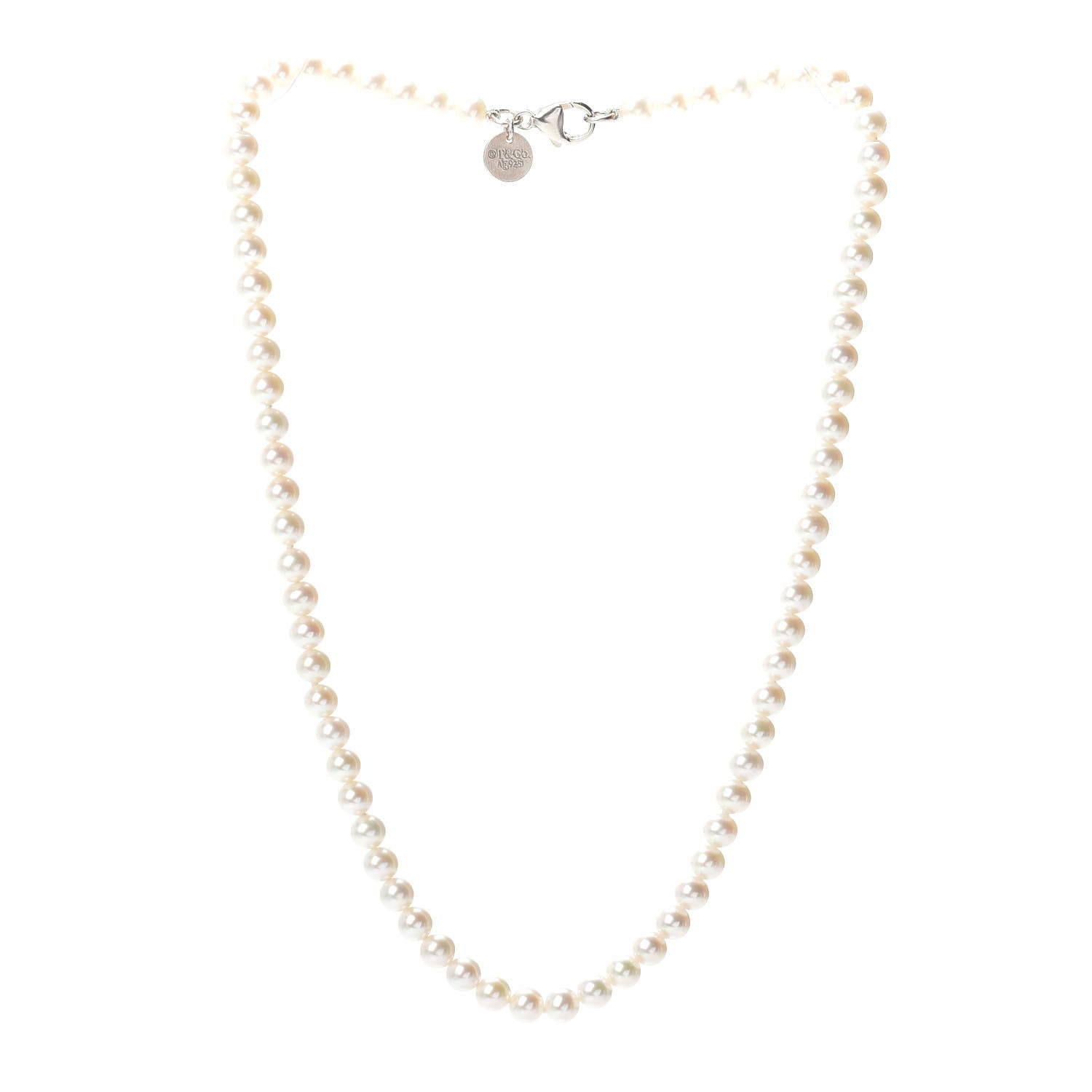 Tiffany Sterling Silver Freshwater Pearl 5-6mm Ziegfeld Necklace 3 of 4