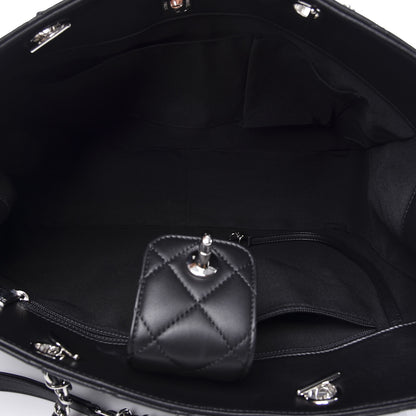 Chanel Calfskin Quilted Large CC Shopping Tote Black 4 of 11