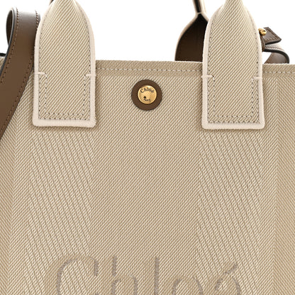 Chloe Canvas Calfskin Small Logo Carry Tote Vegetal Beige 8 of 10
