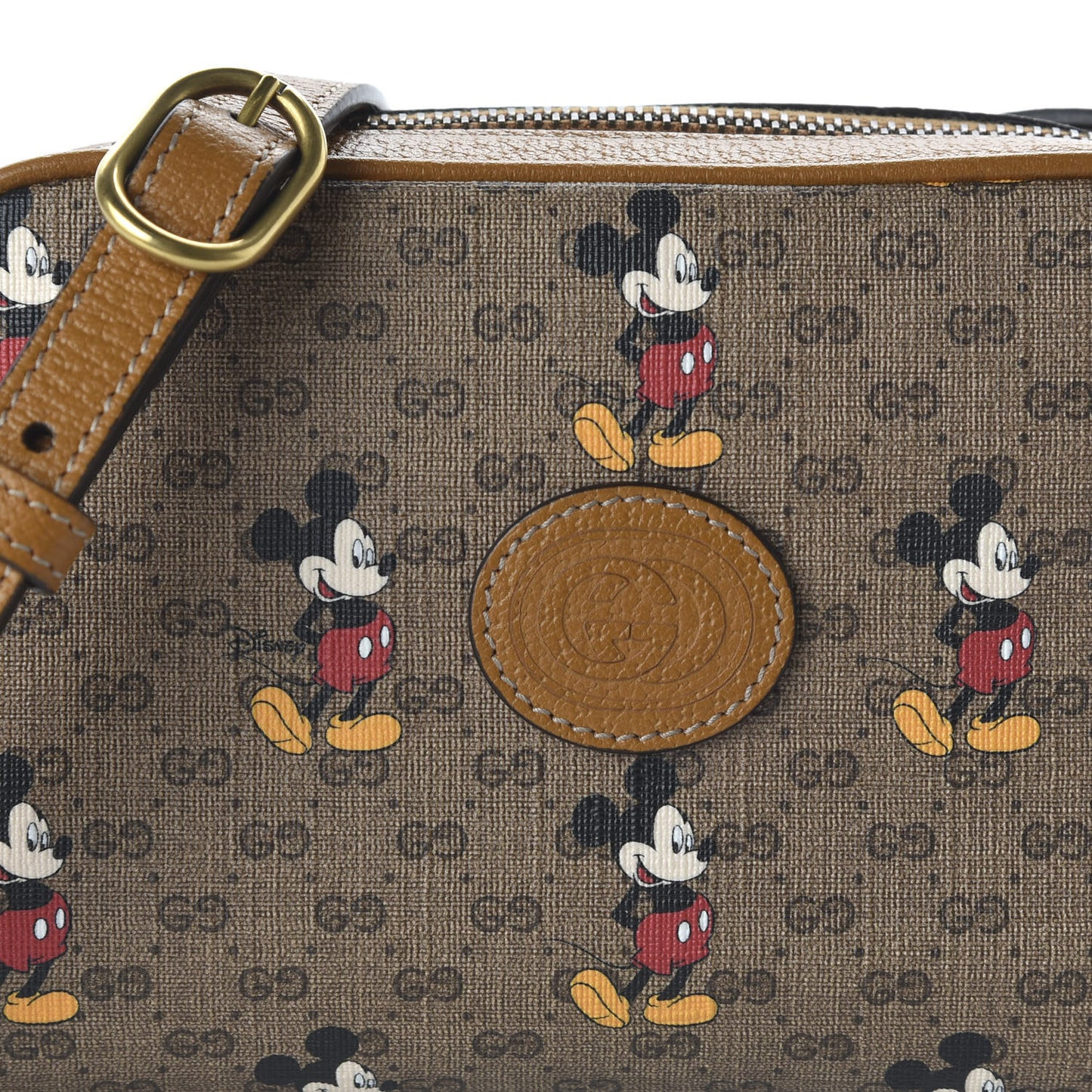X DISNEY Mini Vintage GG Supreme Monogram Mickey Mouse Shoulder Bag Beige Vintage Sun Oil