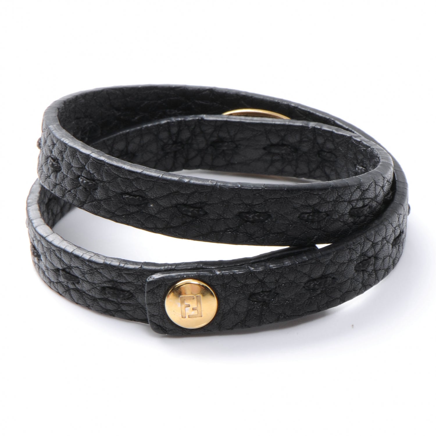 Fendi Calfskin Romano Selleria Bracelet Black 4 of 4