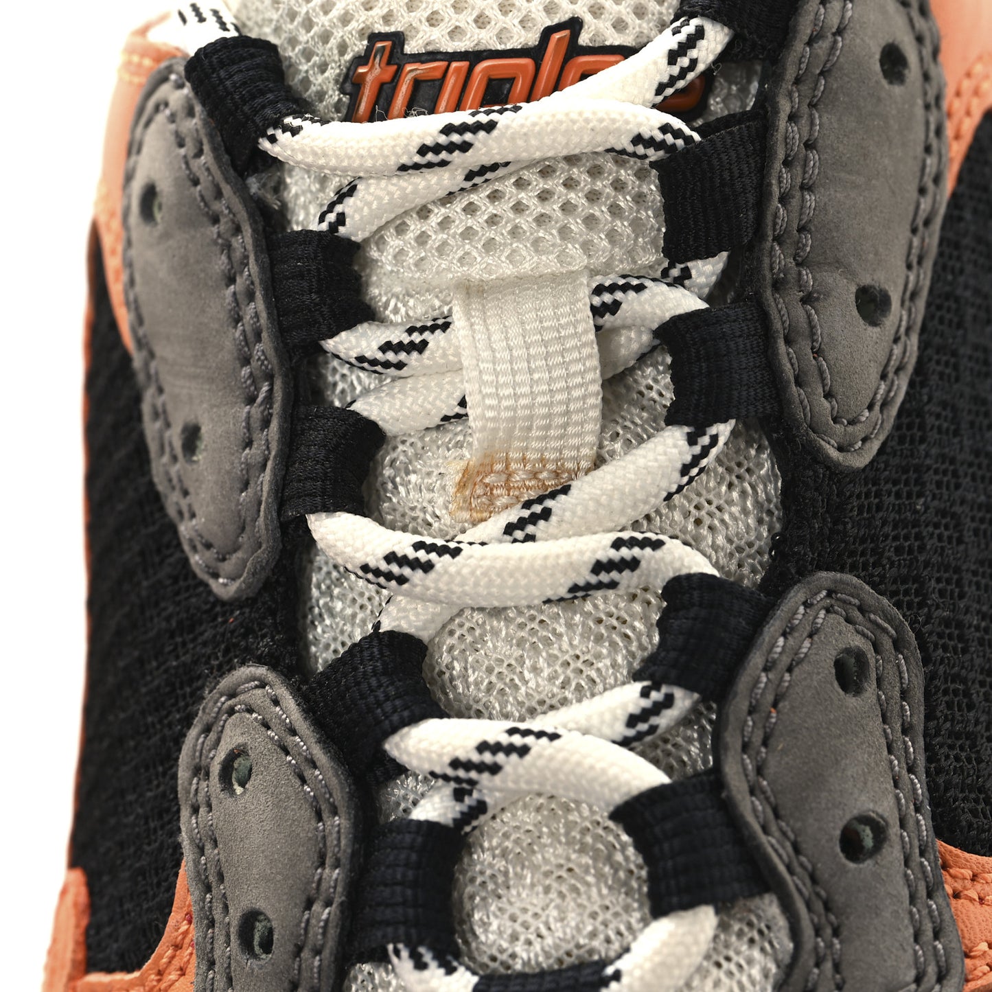 Mesh Nubuck Womens Triple S Sneakers 37 Orange Gris Black