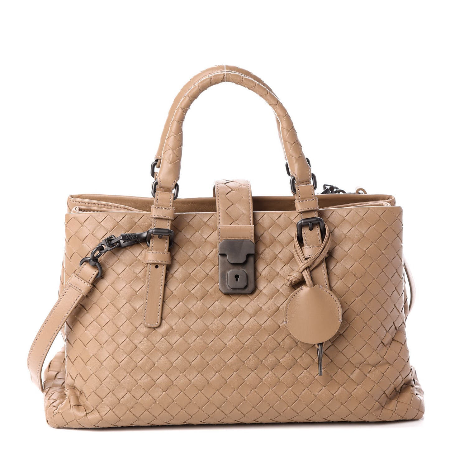Light Calf Intrecciato Small Roma Walnut