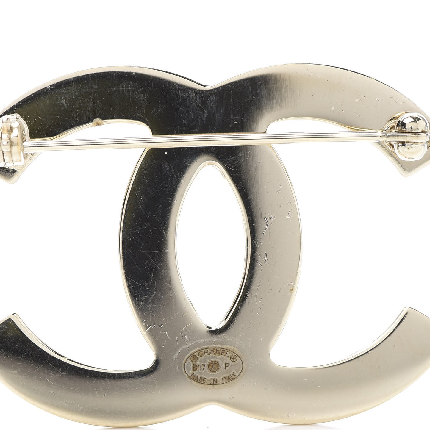 Metal CC Brooch Light Gold