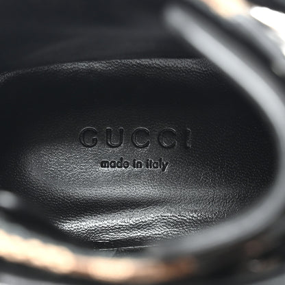 Gucci Flores Calfskin Monogram Maxi GG Nappa Matelasse Double G 40mm Ankle Boots 36.5 Black Camel Ebony 7 of 9
