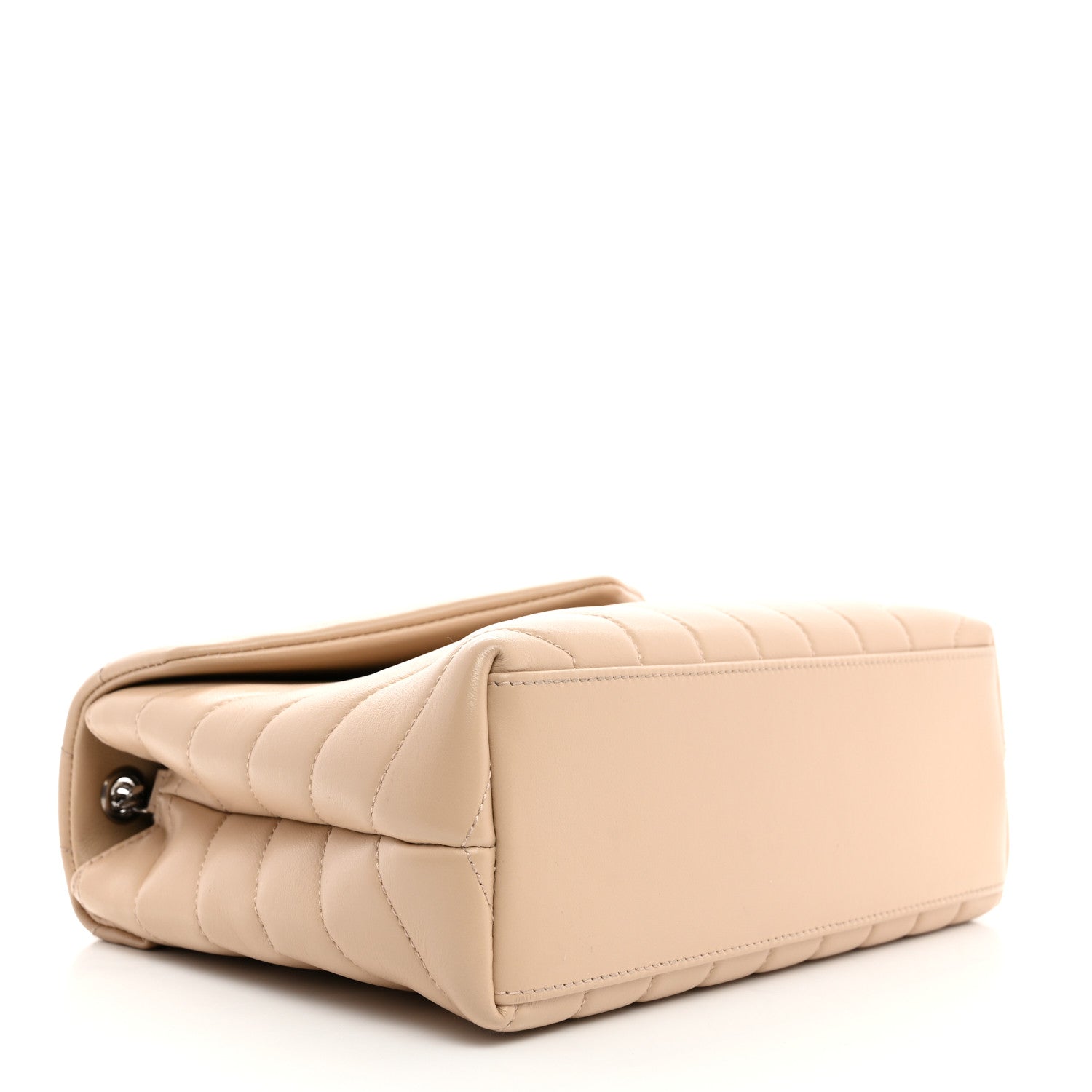 Saint Laurent Calfskin Y Quilted Monogram Small Loulou Chain Satchel Nude Powder 4 of 11