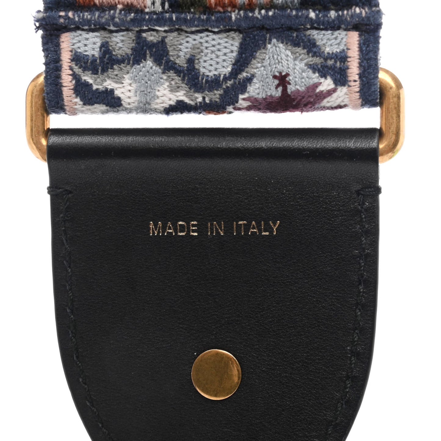 Canvas Embroidered Studded KaleiDiorscopic Shoulder Strap Multicolor