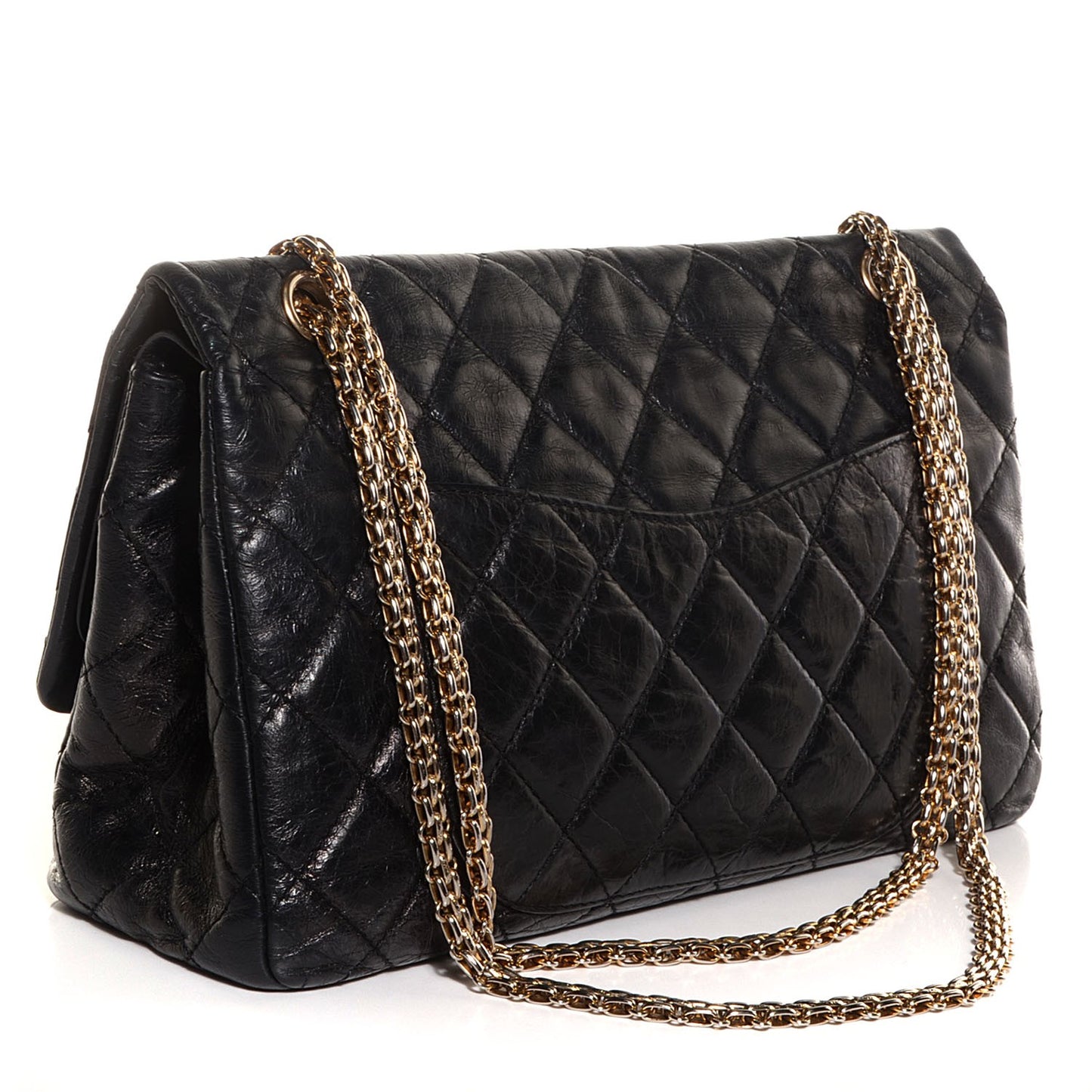 Glazed Calfskin 2.55 Reissue 227 Flap Black