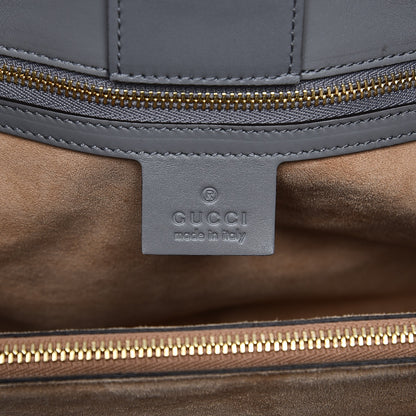 Gucci Calfskin Web Large Sylvie Top Handle Tote Deep Grey 7 of 10