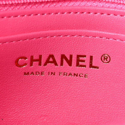 Chanel Wool Tweed Quilted Mini Rectangular Flap Dark Pink Fuchsia 6 of 9