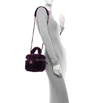 Chanel Shearling Lambskin Quilted Small Vanity Case Purple 2 of 12