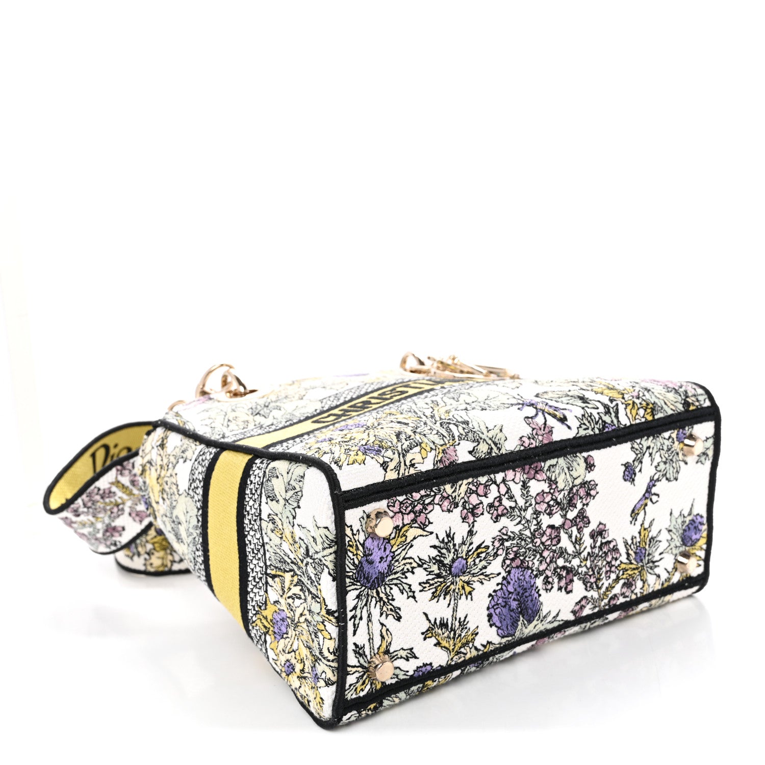 Christian Dior Canvas Embroidered Chardons Toile De Jouy Medium Lady D-Lite Latte Multicolor 4 of 11
