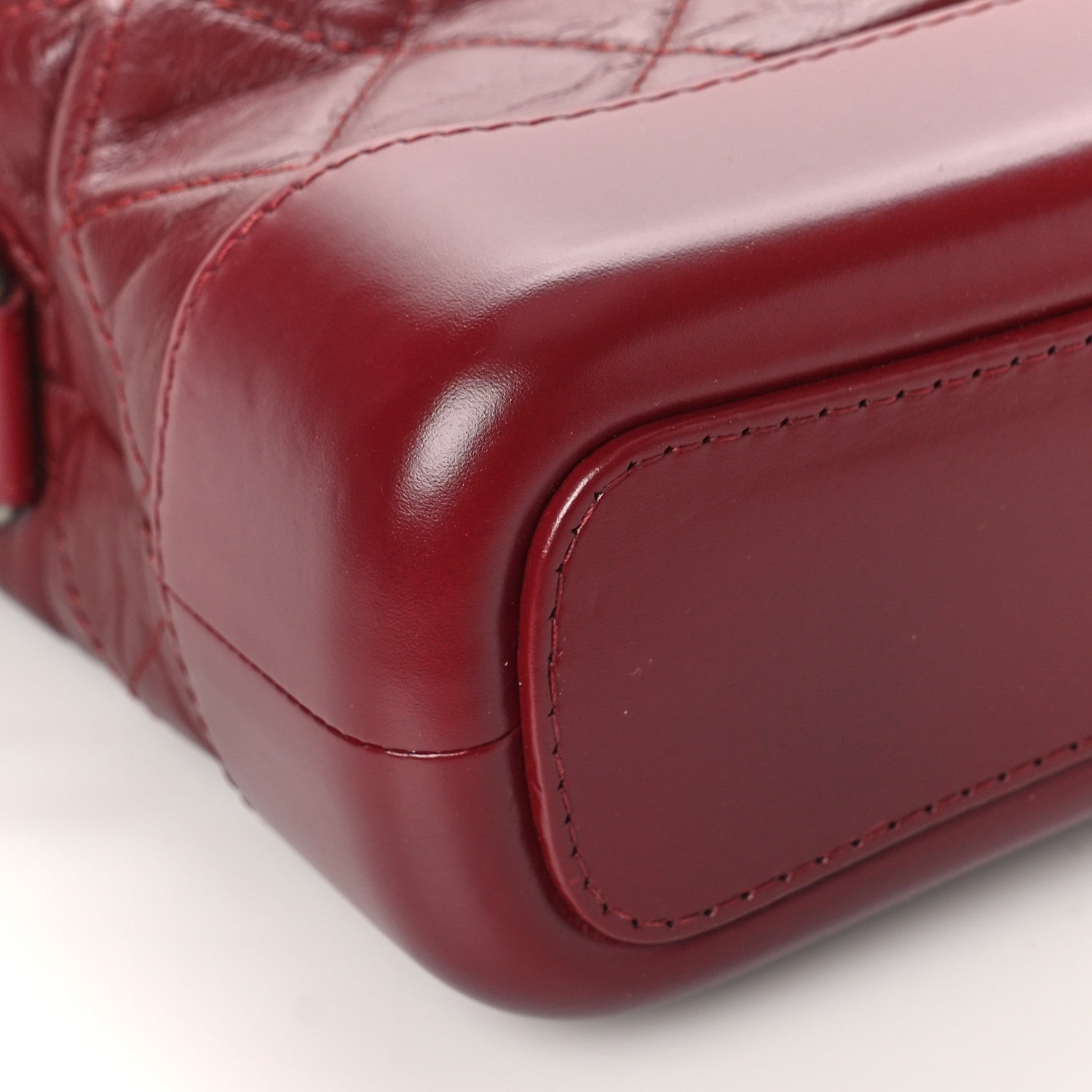 Chanel Aged Calfskin Quilted Small Gabrielle Hobo Burgundy 8 of 9
