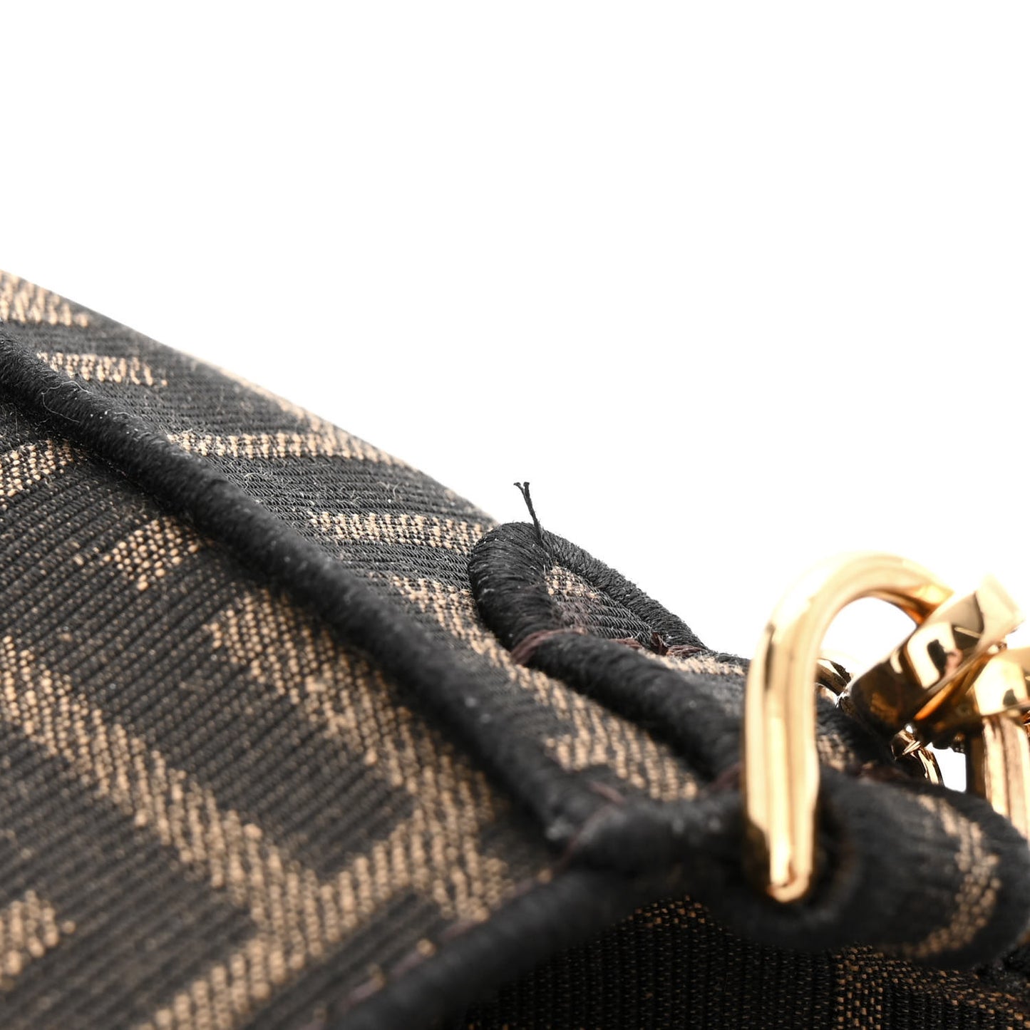 Fabric Jacquard FF 1974 Mini Baguette Tobacco Moro Black