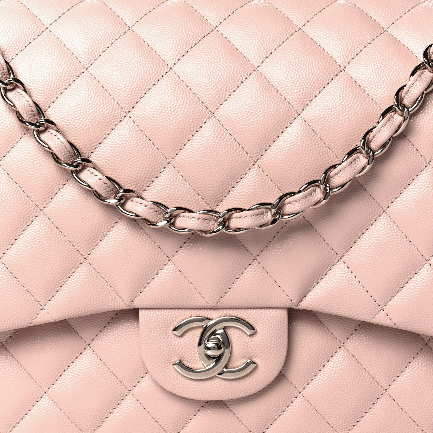 Chanel Caviar Quilted Maxi Double Flap Light Beige 8 of 10