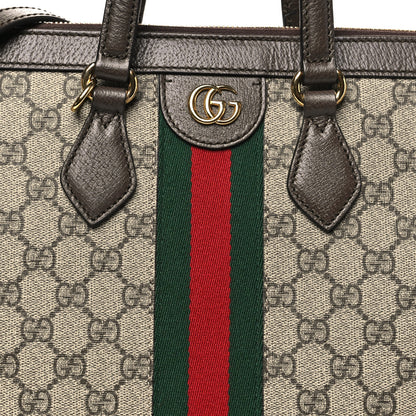 Gucci GG Supreme Monogram Web Medium Ophidia Tote Bag Brown 8 of 11