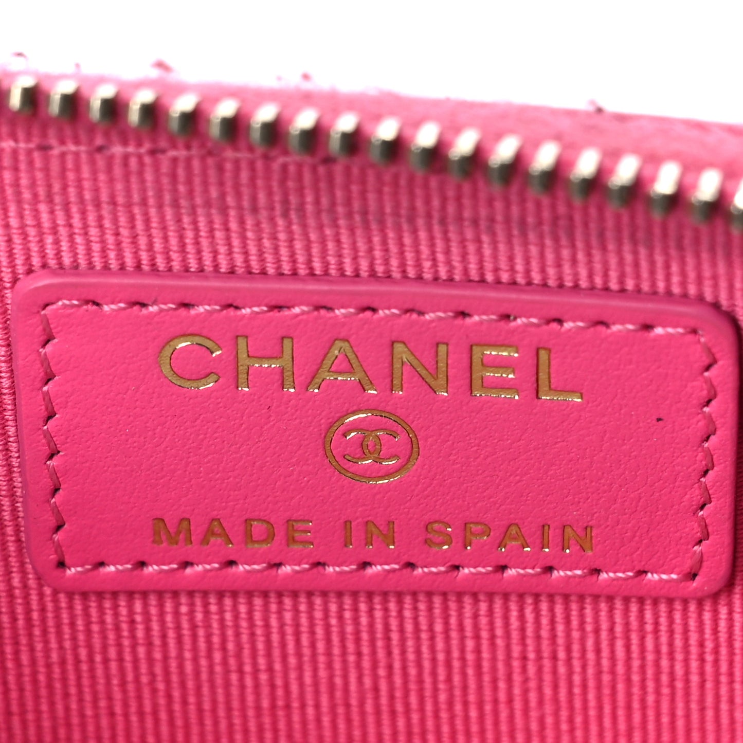 Caviar Quilted Zip Coin Purse Pink