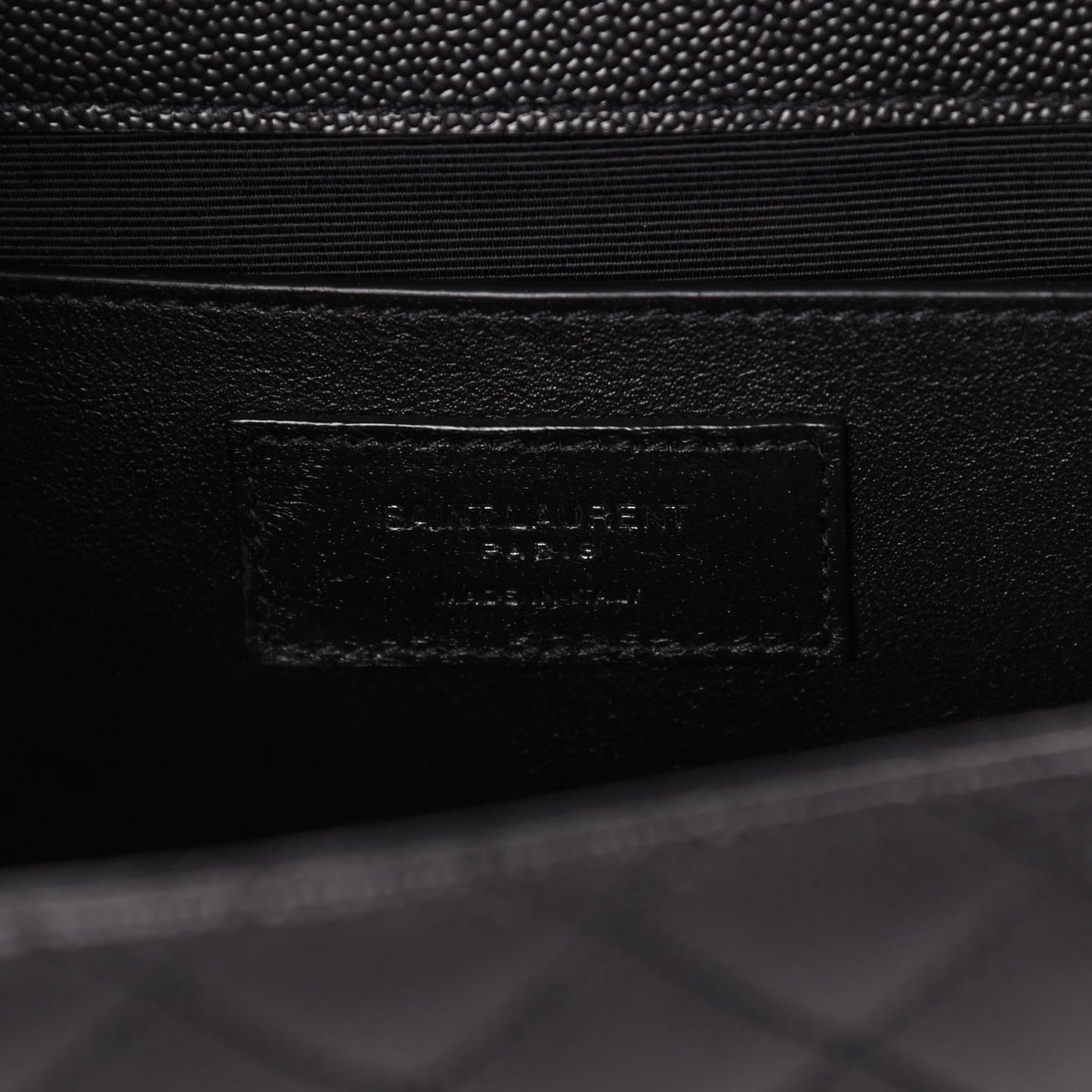 Grain De Poudre Textured Mixed Matelasse Triquilt Medium Monogram Satchel Black