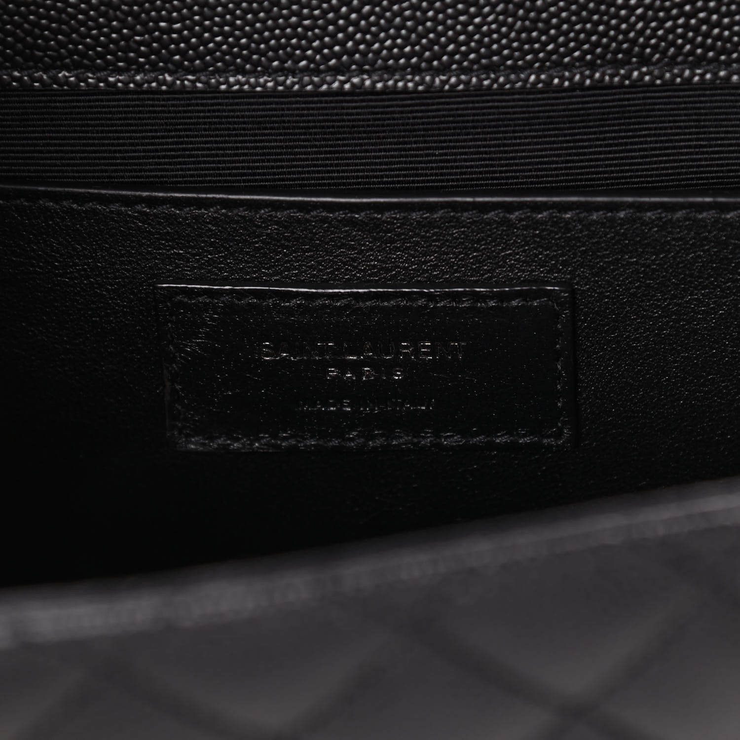 Saint Laurent Grain De Poudre Textured Mixed Matelasse Triquilt Medium Monogram Satchel Black 6 of 10