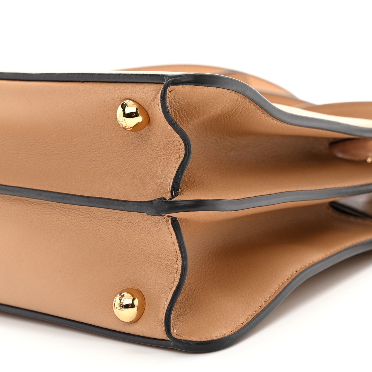 Vitello Seta Nappa Bi-Color Small Peekaboo I SEE U Satchel Miele Scuro Light Rose Ghianda