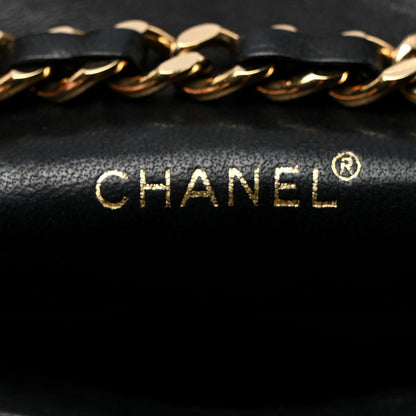 Chanel Lambskin Quilted Mini Flap Belt Bag Charm Black 6 of 7