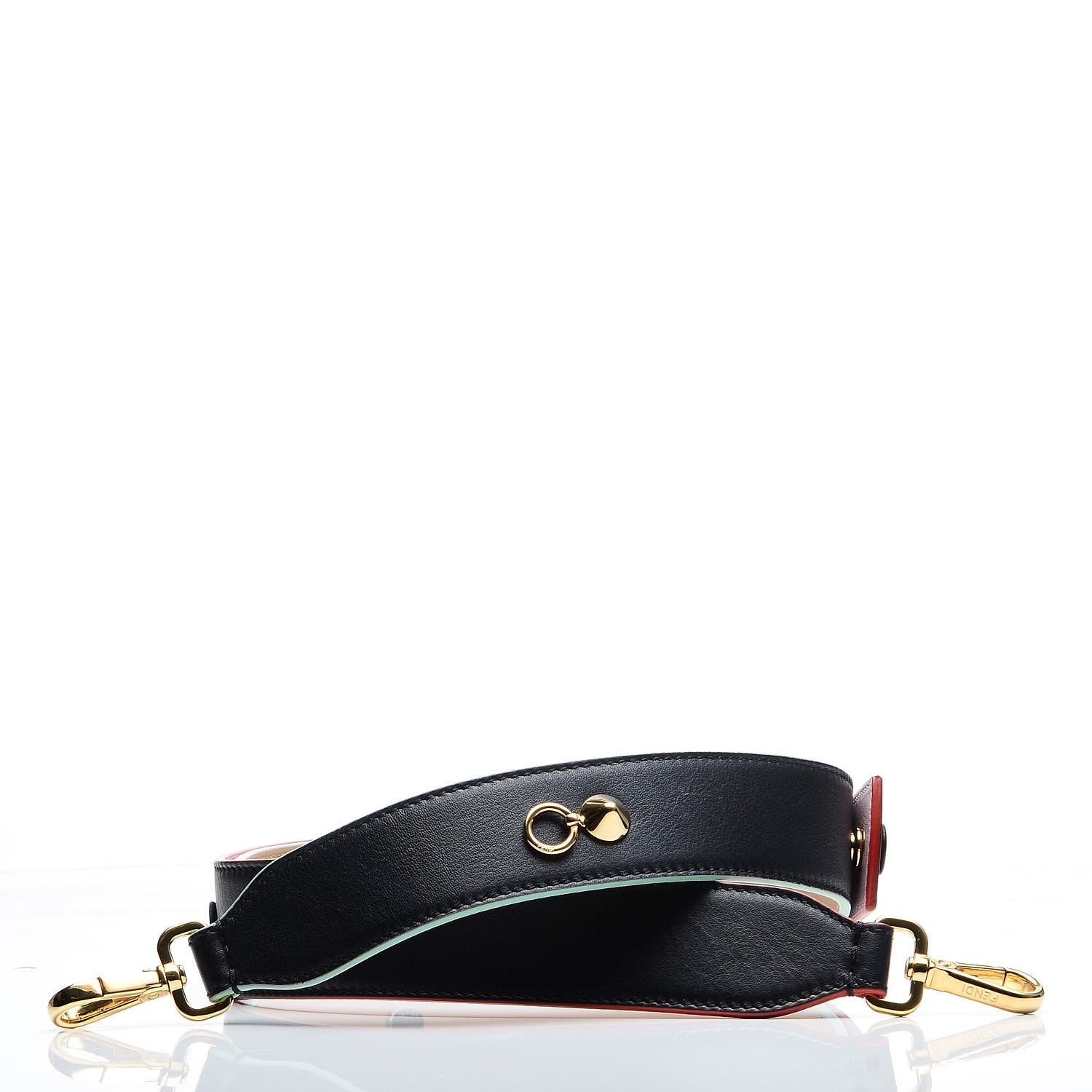 Fendi Vitello Dolce Tri-Color Buttoned Strap You Black Peonia Cuoio 5 of 5