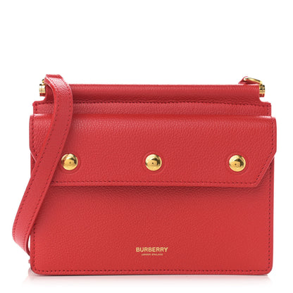 Burberry Grainy Calfskin Mini Title Bag with Pocket Detail Red 1 of 10