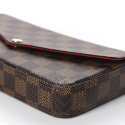 Louis Vuitton Damier Ebene Pochette Felicie Chain Wallet 6 of 20