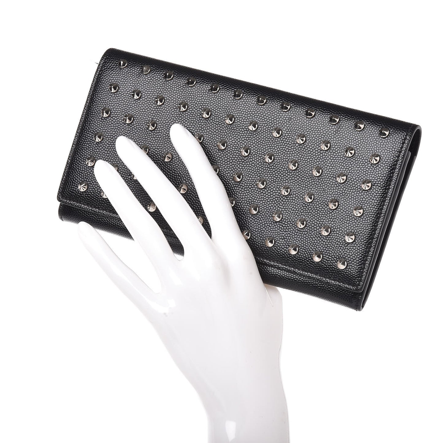 Grain De Poudre Studded Classic Marquage Flap Wallet Black