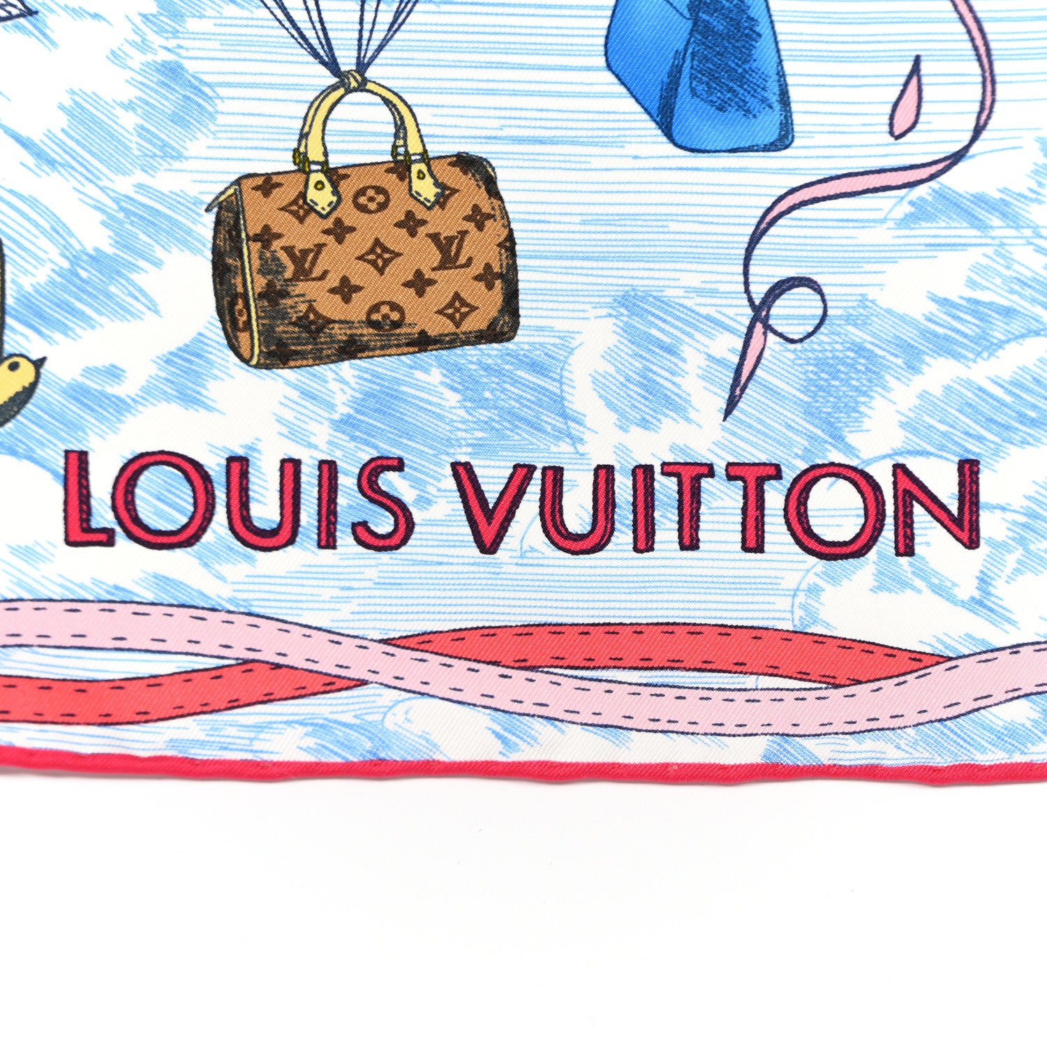 Louis Vuitton Silk Up and Away Square 90 Scarf Blue 2 of 7