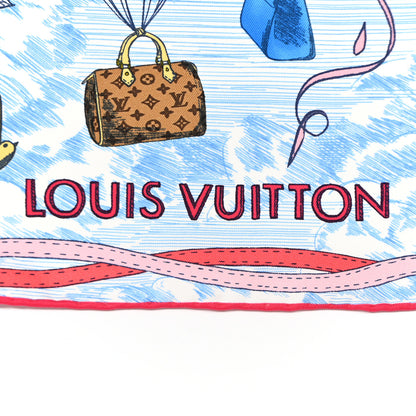Louis Vuitton Silk Up and Away Square 90 Scarf Blue 2 of 7