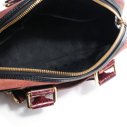 Louis Vuitton Suede Stamped Havane Bowler PM Brun 5 of 7