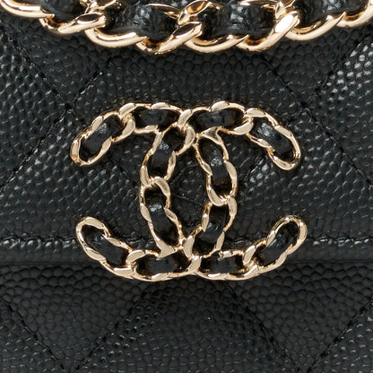 Chanel Caviar Quilted Chain Match Top Handle Phone Holder With Chain Black 8 of 12