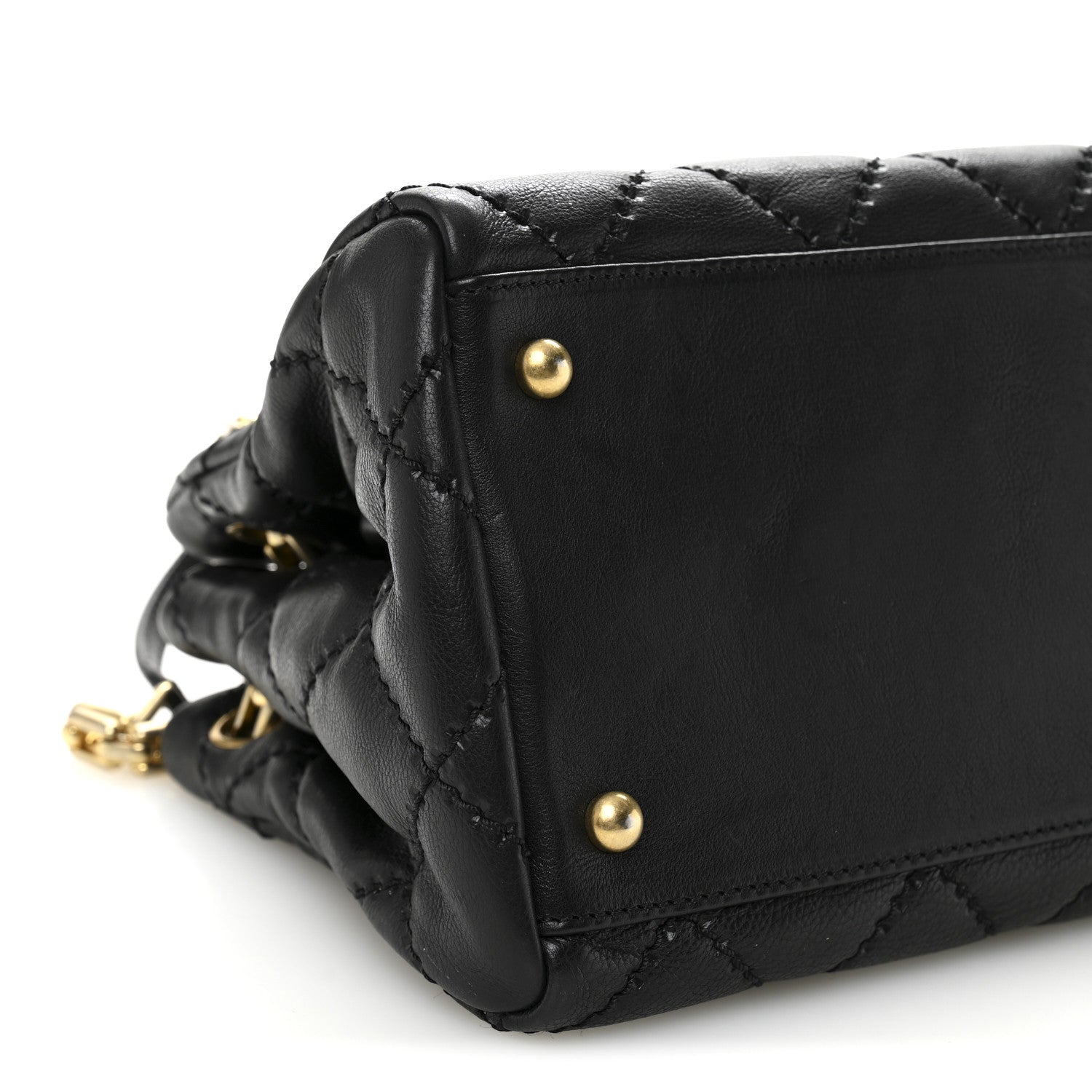 Chanel Calfskin Stitched Small Retro Chain Tote Black 10 of 12