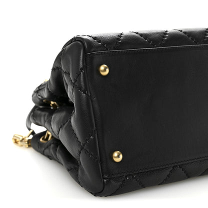 Chanel Calfskin Stitched Small Retro Chain Tote Black 10 of 12