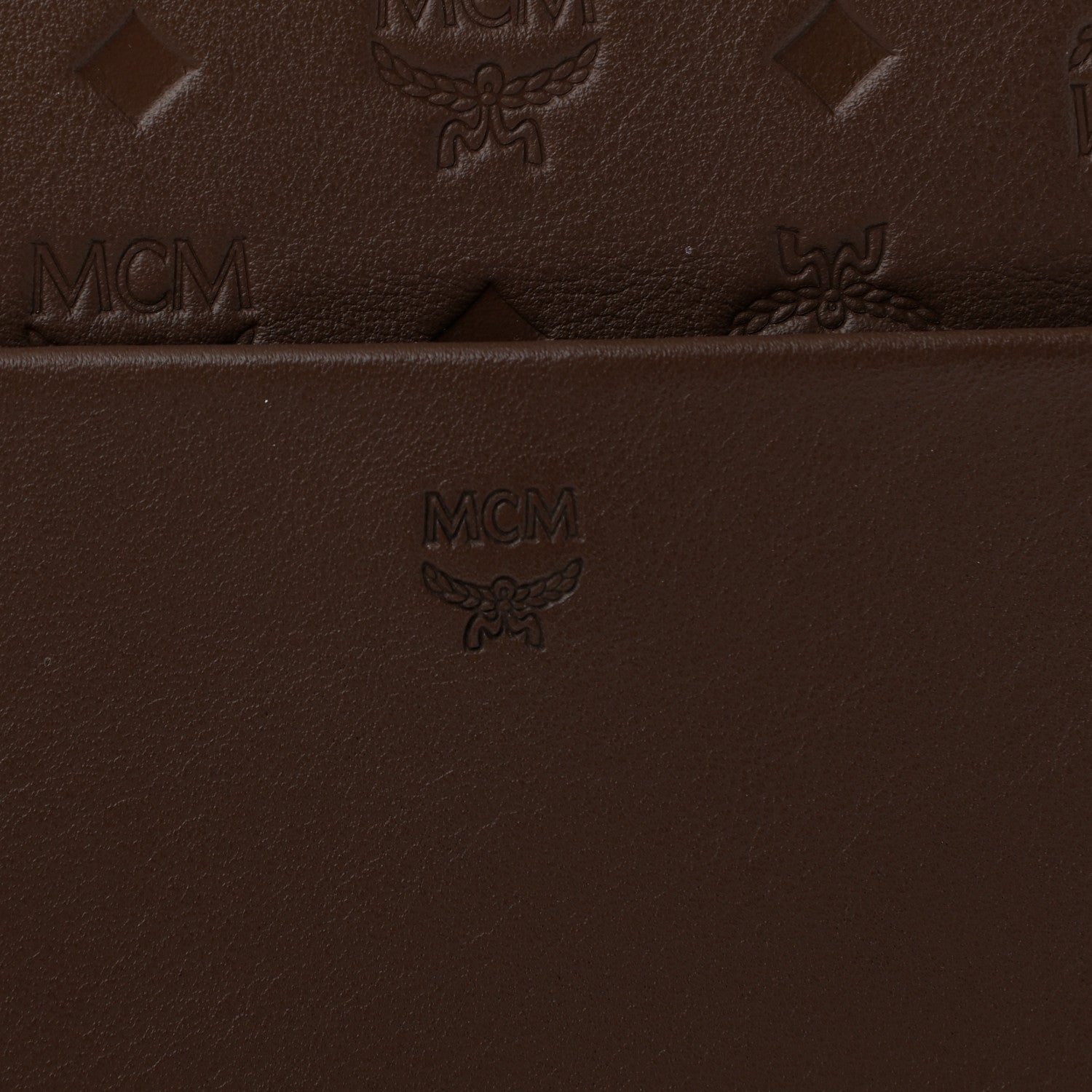 MCM Calfskin Ottomar Monogram Medium Essential Tote Chestnut 7 of 13