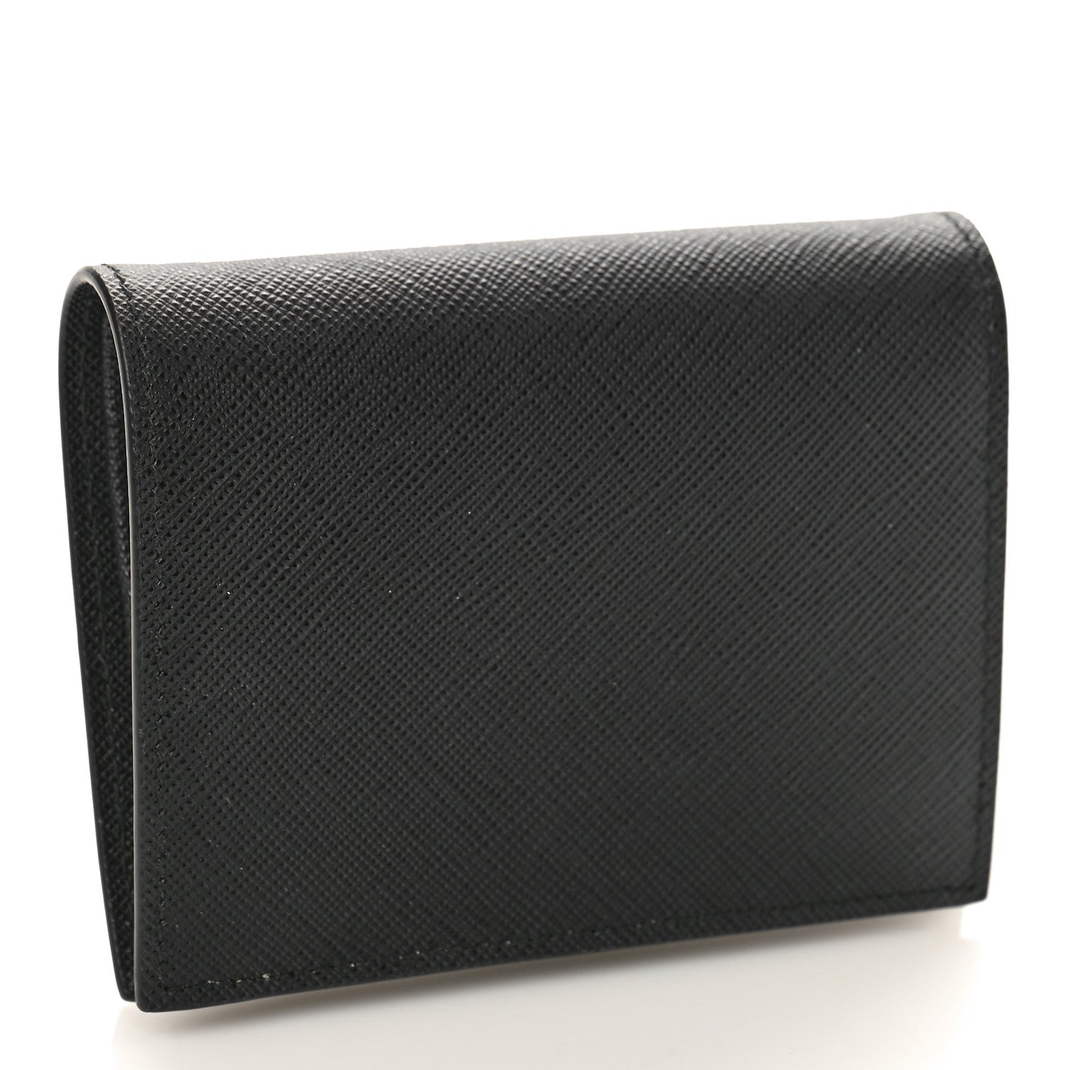 Prada Saffiano Shine Monochrome Bi-Fold Wallet Black 3 of 8