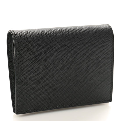 Prada Saffiano Shine Monochrome Bi-Fold Wallet Black 3 of 8