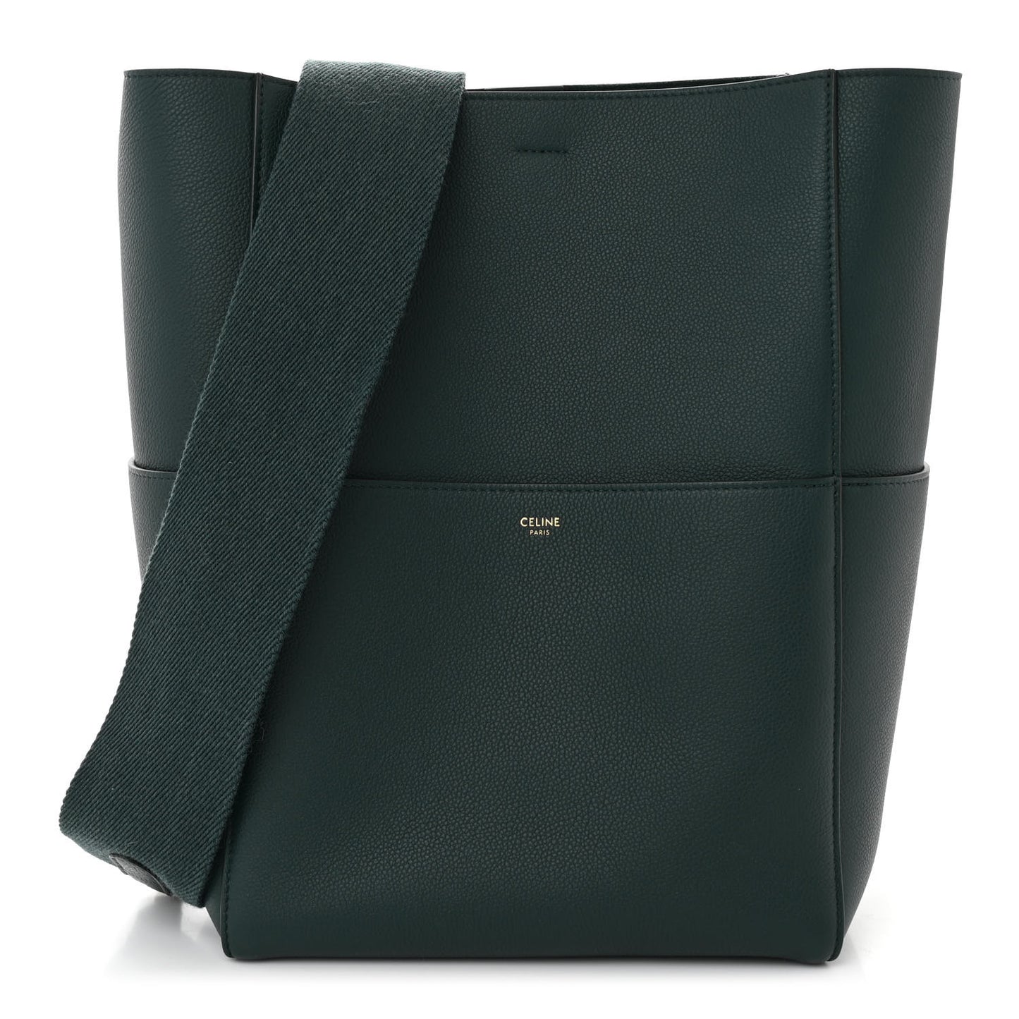 Soft Grained Calfskin Sangle Bucket Bag Amazone