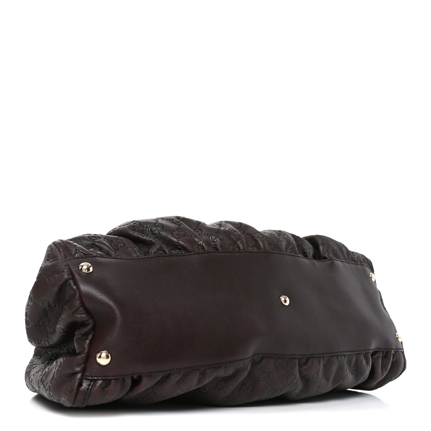 Guccissima Large D Gold Ring Shoulder Bag Chocolate