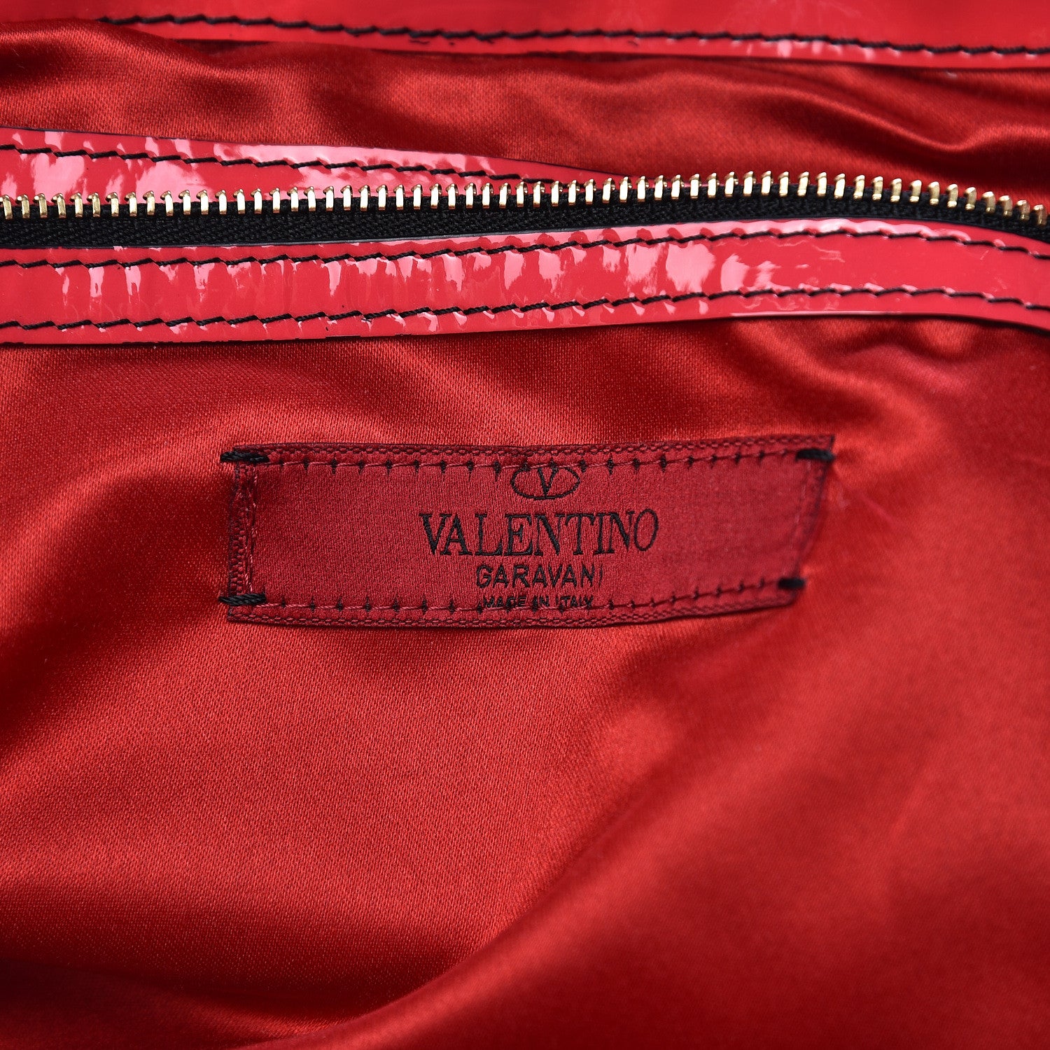 Valentino Garavani Silk Patent Rosier Tote Pink 6 of 12